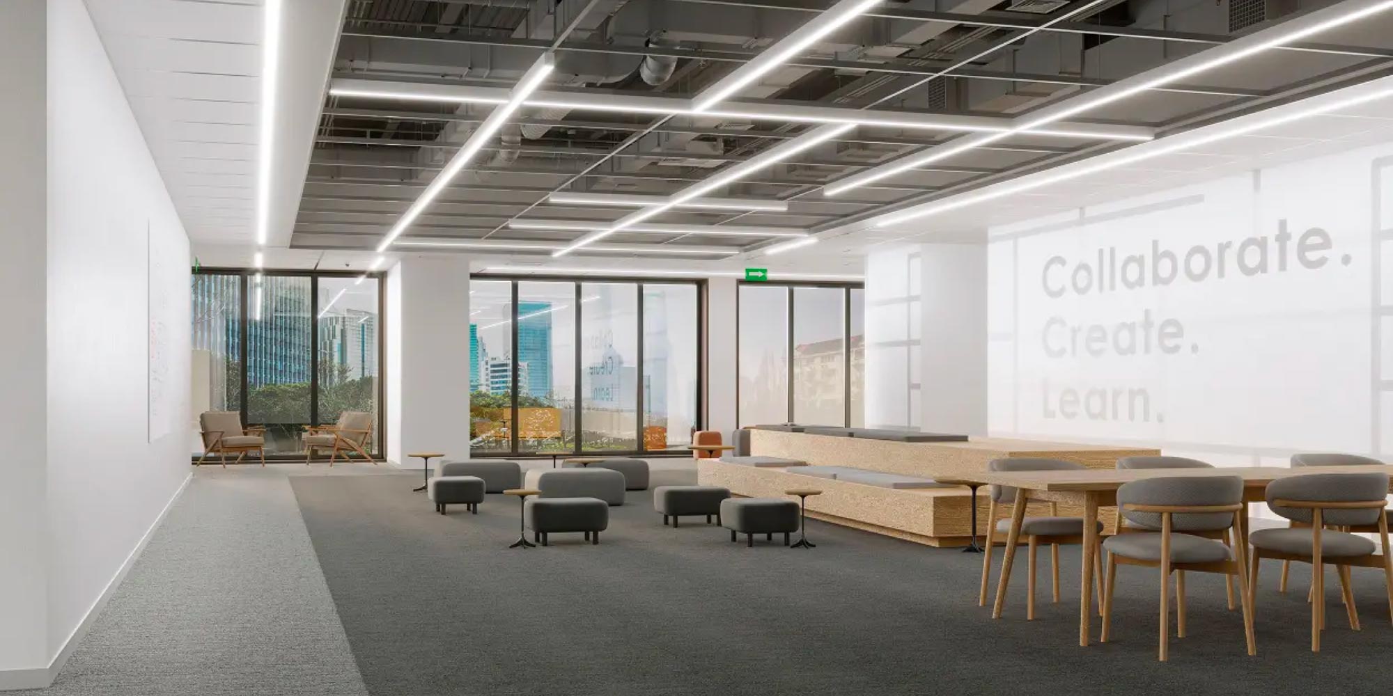 A presentation space with the words 